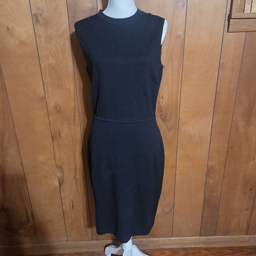 St. John Collection Dress Black Santana Knit Midi Dress Size 8